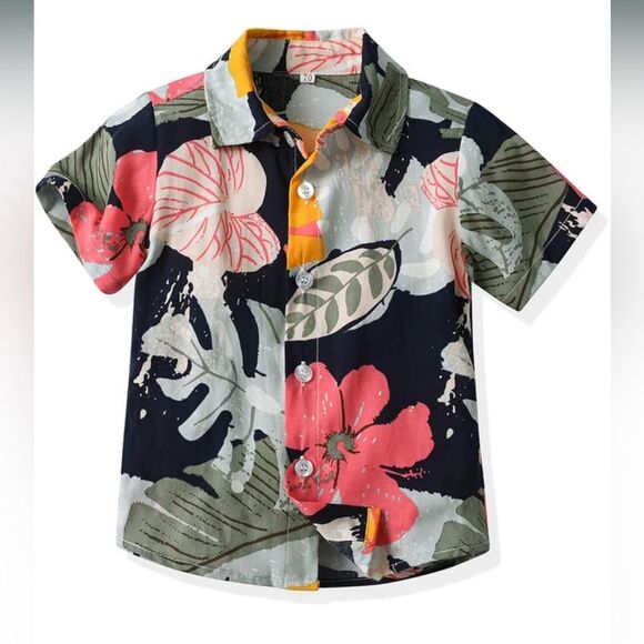 JunNeng Toddler Baby Boy Shorts Sets Hawaiian Outfit, 18-24 months - Picture 3 of 9